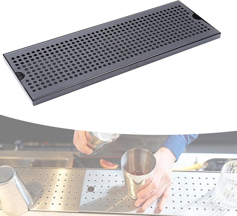 Stainless Steel Drip Tray with Removable Drain Plate 50x17 5x1 5cm for Kegerator Bar Espresso - Image 5